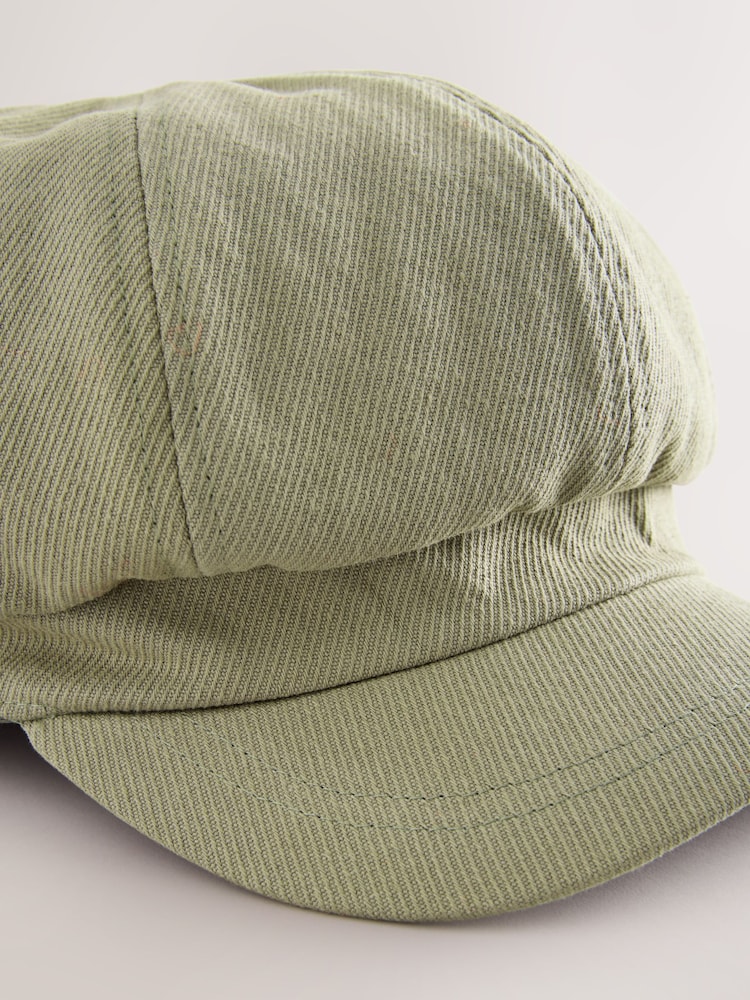 Sage Green Baker Boy 100% Cotton Hat - Image 7 of 8