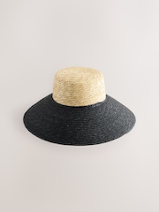 Natural /Black Drop Brim Hat - Image 5 of 7