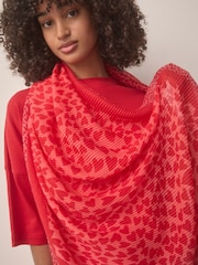 Heart Plisse Lightweight Scarf - Image 4 of 9