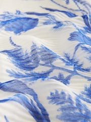 Blue/White Floral Plisse Lightweight Scarf - Image 4 of 5