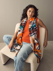 Bright Marble Plisse Lightweight Scarf - Image 1 of 2