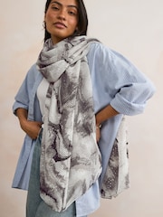 Black & White Marble Plisse Lightweight Scarf - Image 2 of 6