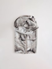 Black & White Marble Plisse Lightweight Scarf - Image 4 of 6
