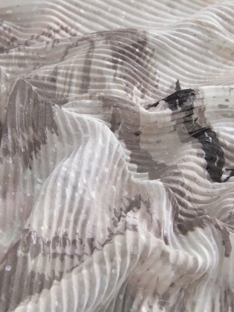 Black & White Marble Plisse Lightweight Scarf - Image 5 of 6