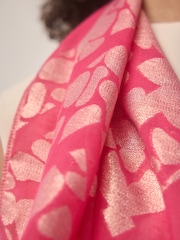 Rosa - Fular ligero con efecto devoré y brillo - Imagen 5 de 5