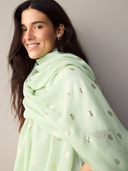 Sage Green Foil Foil Lightweight Scarf - Image 3 of 8