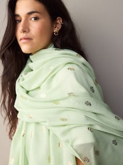 Sage Green Foil Foil Lightweight Scarf - Image 4 of 8