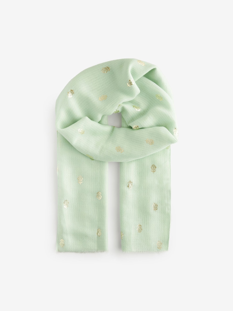 Sage Green Foil Foil Lightweight Scarf - Image 6 of 8