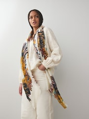 Rust Tie Dye Burst Lightweight Scarf - Image 4 of 7