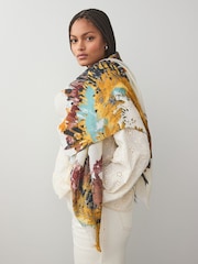 Rust Tie Dye Burst Lightweight Scarf - Image 5 of 7
