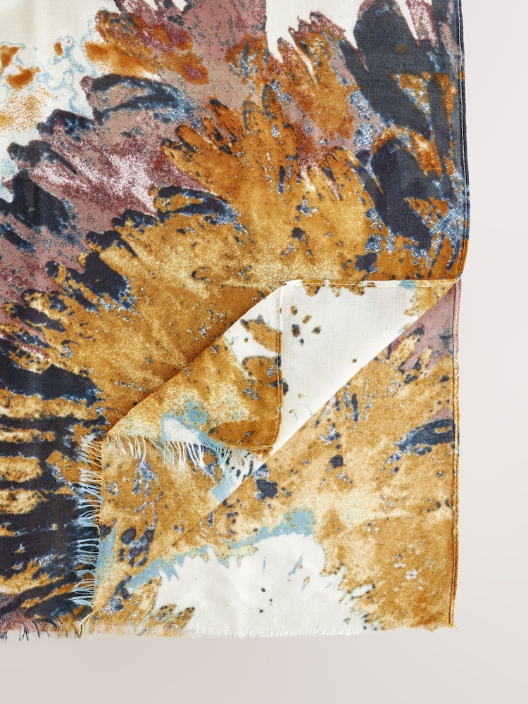 Rust Tie Dye Burst Lightweight Scarf - Image 7 of 7