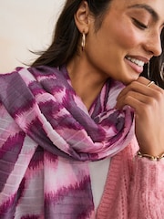 Purple Abstract Floral Lightweight Scarf - Image 3 of 6