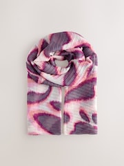 Purple Abstract Floral Lightweight Scarf - Image 4 of 6