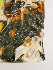 Green Foil Floral Print Lightweight Scarf - Image 3 of 3