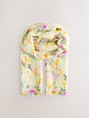 Yellow Spring Floral Print Lightweight Scarf - Image 3 of 5