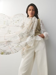 White Bunny Motif Lightweight Scarf - Image 2 of 8