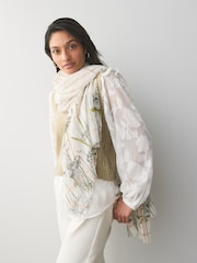 White Bunny Motif Lightweight Scarf - Image 3 of 8