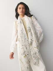 White Bunny Motif Lightweight Scarf - Image 5 of 8