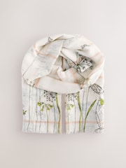 White Bunny Motif Lightweight Scarf - Image 7 of 8