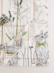 White Bunny Motif Lightweight Scarf - Image 8 of 8