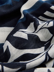 Navy Floral Print Lightweight Scarf - Image 5 of 6