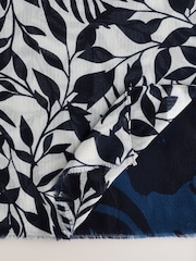 Navy Floral Print Lightweight Scarf - Image 6 of 6