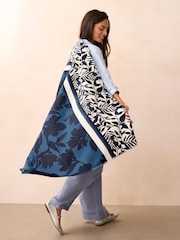 Navy Floral Midweight Scarf - Image 2 of 6