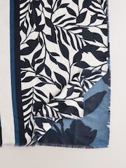 Navy Floral Midweight Scarf - Image 5 of 6