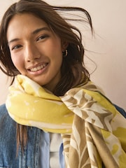 Yellow Floral Midweight Scarf - Image 3 of 6