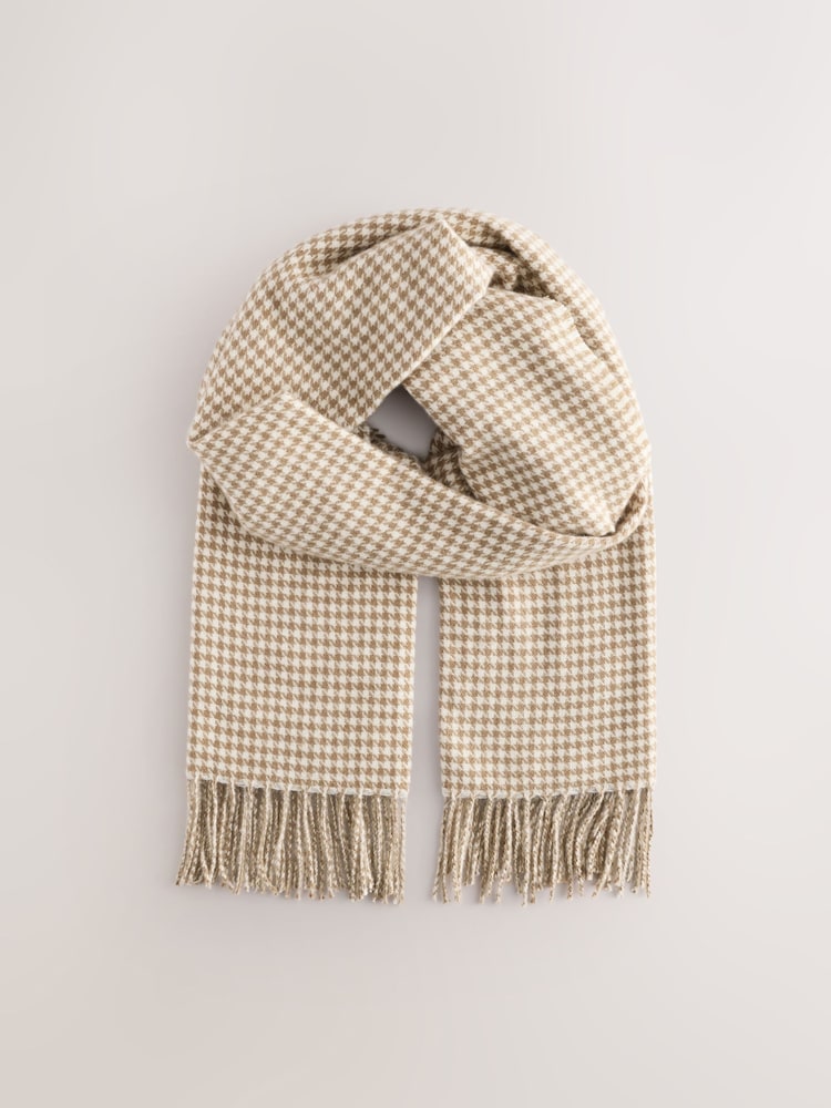 Camel Houndstooth Midweight Scarf - Image 1 of 3