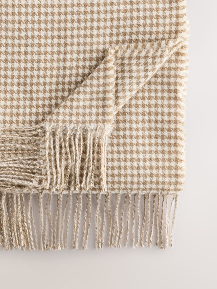 Camel Houndstooth Midweight Scarf - Image 3 of 3