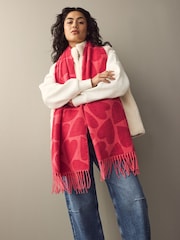 Red/Pink Heart Midweight Scarf - Image 1 of 7