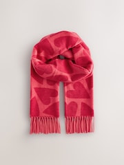 Red/Pink Heart Midweight Scarf - Image 5 of 7