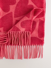 Red/Pink Heart Midweight Scarf - Image 7 of 7