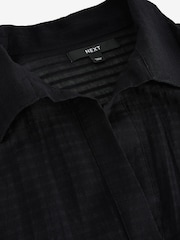 Black Longline Overhead 100% Cotton Shirt Cover-Up - Image 8 of 9