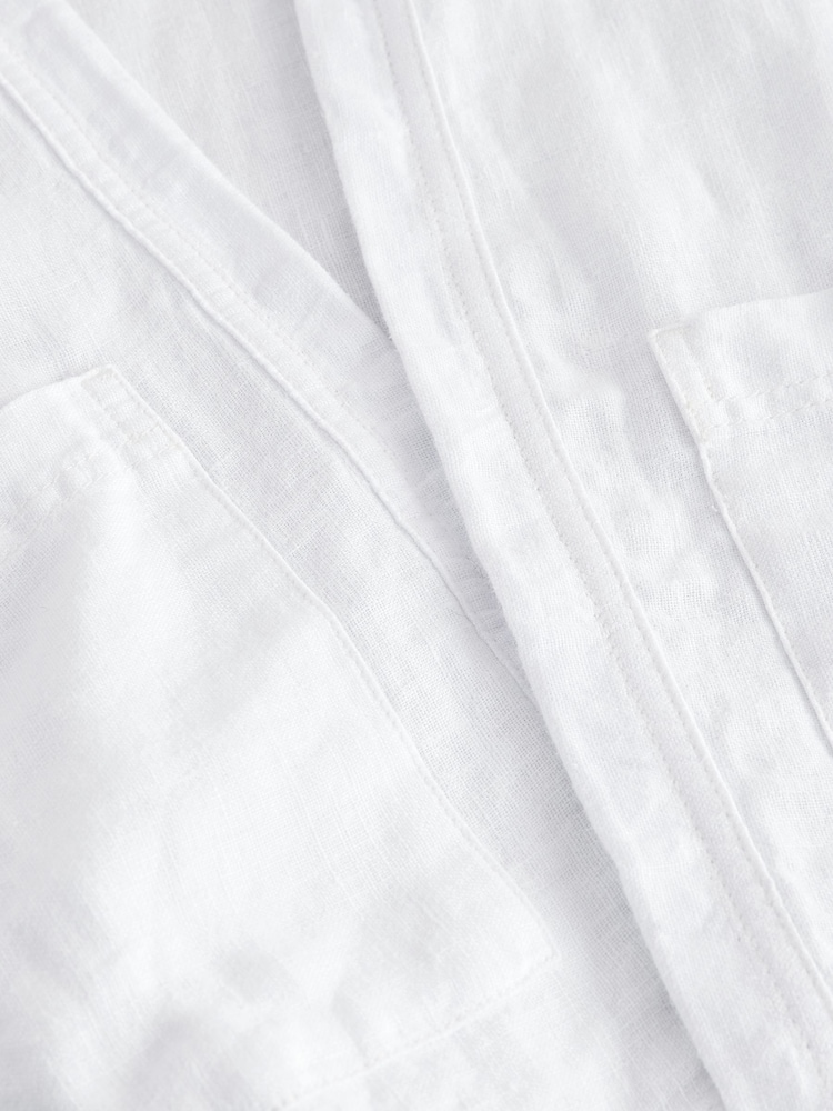 White 100% Linen Jacket - Image 10 of 10
