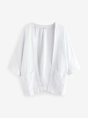 White 100% Linen Jacket - Image 8 of 10