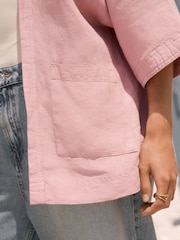 Rose Pink 100% Linen Jacket - Image 6 of 9