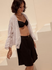 White White Crochet Kimono Cover-Up - Image 1 of 6