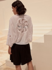 White White Crochet Kimono Cover-Up - Image 2 of 6