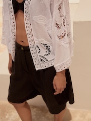 White White Crochet Kimono Cover-Up - Image 5 of 6