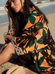 Multi Bright Palm Longline Kimono Cover-Up - Image 4 of 8