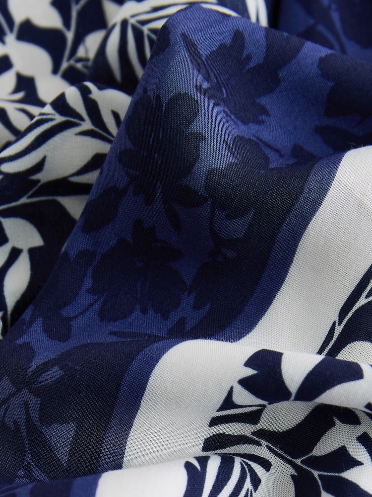 Navy Floral Short Kimono Cover-Up - Image 5 of 6