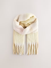 Yellow Check Heavyweight Blanket Scarf Containing Wool - Image 6 of 8