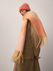 Coral Pink Geo Heavyweight Blanket Scarf - Image 3 of 8