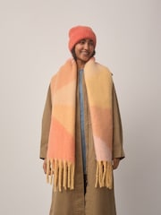 Coral Pink Geo Heavyweight Blanket Scarf - Image 4 of 8