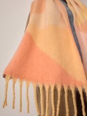 Coral Pink Geo Heavyweight Blanket Scarf - Image 5 of 8