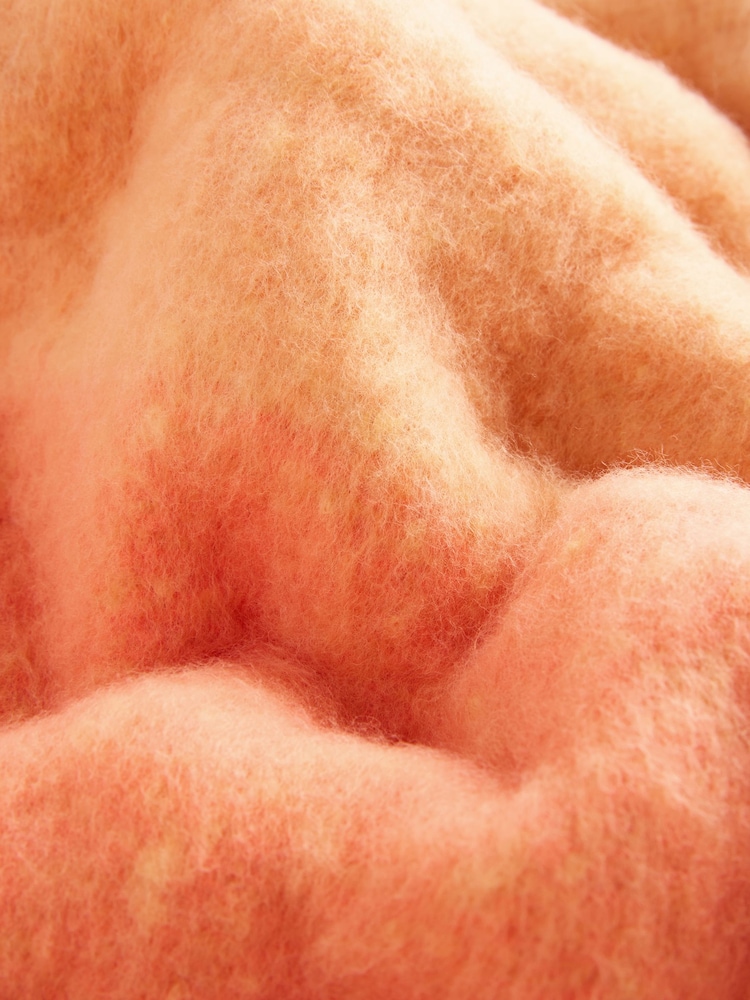Rose corail à motif géométrique - Écharpe couverture épaisse - Image 7 of 8