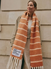 self. Rust/Ecru Stripe Heavyweight Blanket Scarf - Image 2 of 8