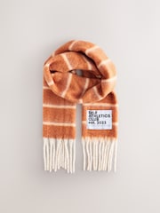 self. Rust/Ecru Stripe Heavyweight Blanket Scarf - Image 6 of 8